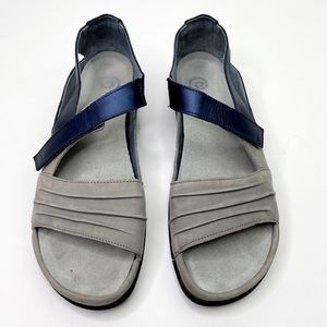 NAOT Papaki Rouched Sandals Blue Gray SZ 39, US 8